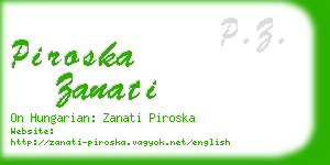 piroska zanati business card
